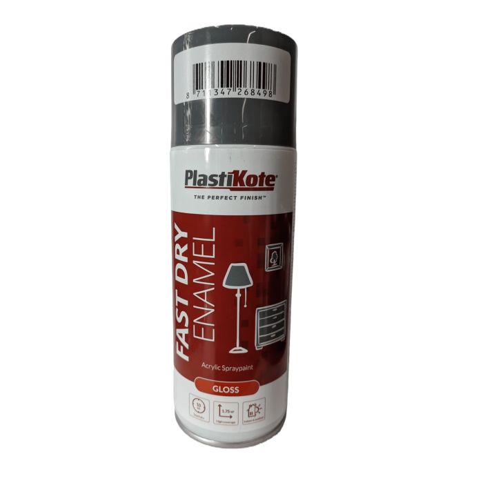 PlastiKote Fast Dry Enamel Spray Paint 400 ml - Pebble Grey Gloss