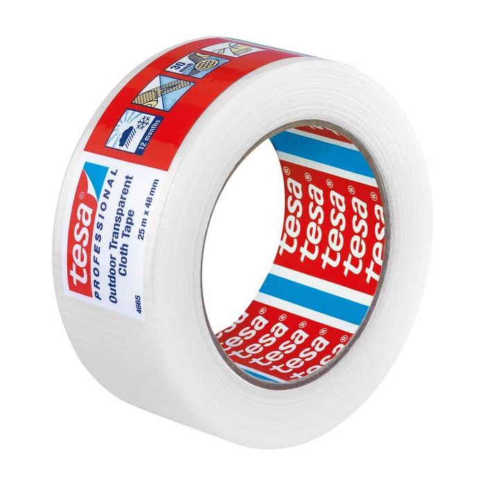 tesa Tesa 04665-00000-00 Textieltape Transparant (l x b) 25 m x 48 mm 1 stuk(s)