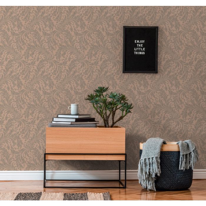Architects Paper Di Seta vliesbehang bloemornamenten oud roze metallic 36666-3