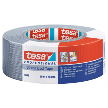 tesa STRONG 04662-00086-02 Textieltape tesa Professional Zilver (l x b) 50 m x 48 mm 1 stuk(s)