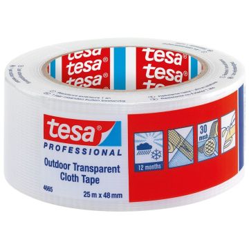tesa Tesa 04665-00000-00 Textieltape Transparant (l x b) 25 m x 48 mm 1 stuk(s)