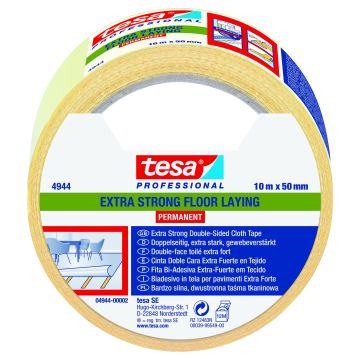 Tesa dubbelzijdige tape 10m x 50mm tapijt permanent transp -